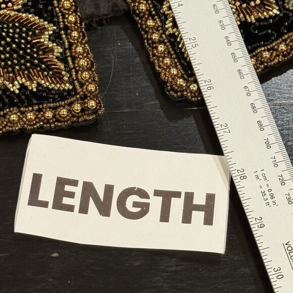 Vintage Beaded Black Velvet Gold Copper Luxurious Formal Womens Jacket Size 18 - Picture 13 of 14